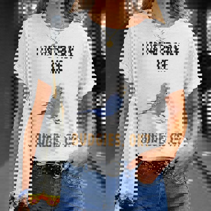 青いセキセイインコ、面白いことわざ、楽しい、セキセイインコ Tシャツ 彼女への贈り物