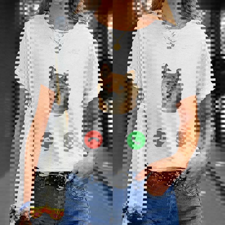 面白いtシャツ 柴犬 着信 イヌ わんこ メンズ 犬好き グッズ かわいい おもしろ 面白い 服 ネタ 長袖tシャツ Tシャツ 彼女への贈り物