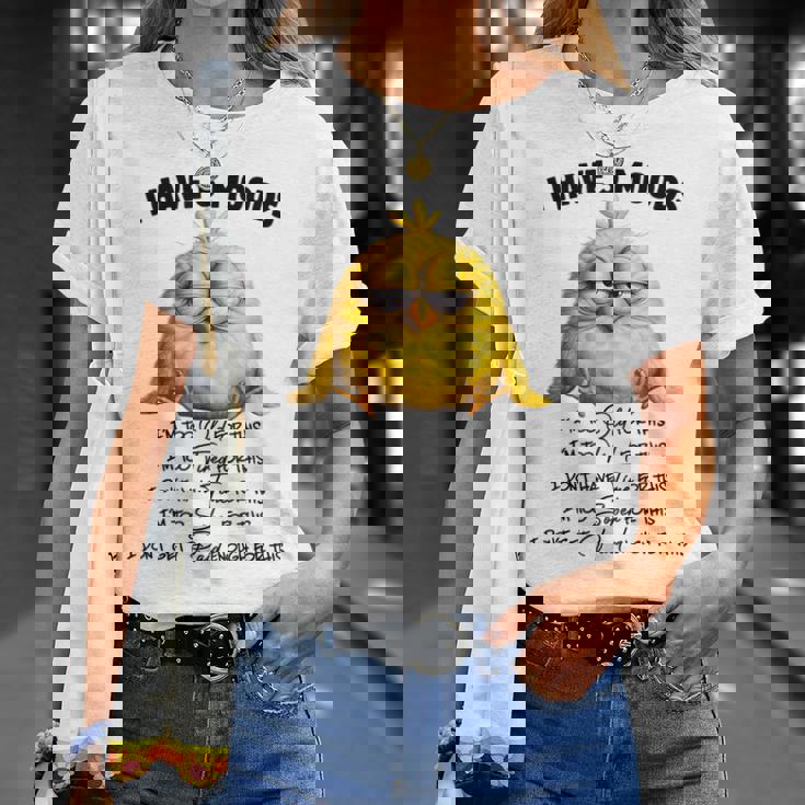 面白いチキンムード、I'm Too Old For This 鳥好きのデザイン。 Tシャツ 彼女への贈り物