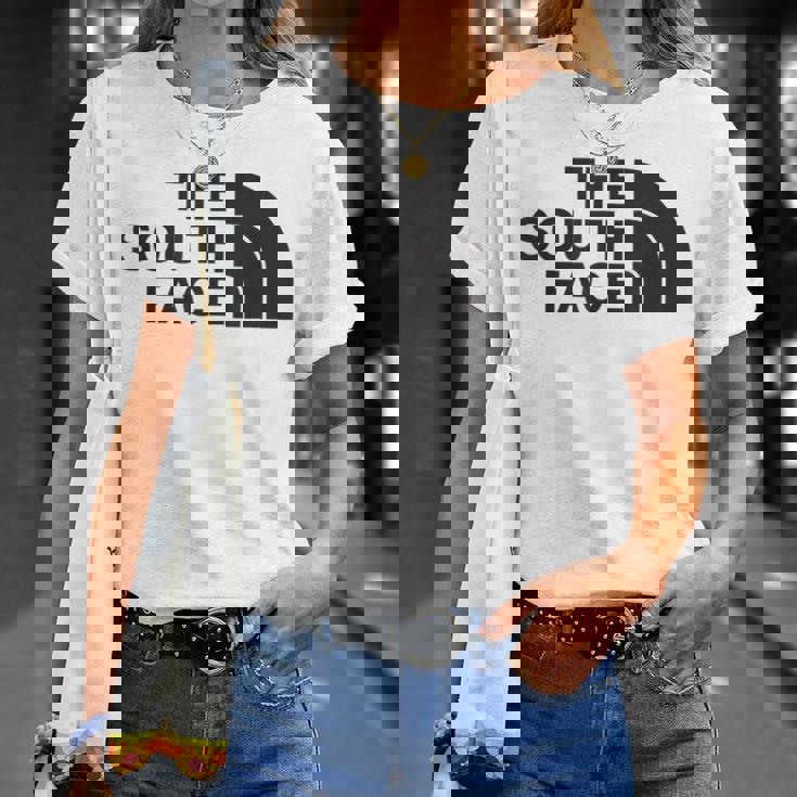 面白いパロディシャツ 夏のクールなデザインのための南の顔 Tシャツ 彼女への贈り物