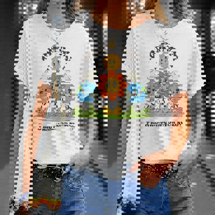 面白いポジティブスマイルサンガーデンハッピーガーデナー植物が育つ 長袖tシャツ Tシャツ 彼女への贈り物