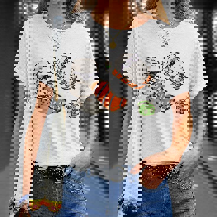 面白い寿司 ビーチで日光浴 Tシャツ 彼女への贈り物