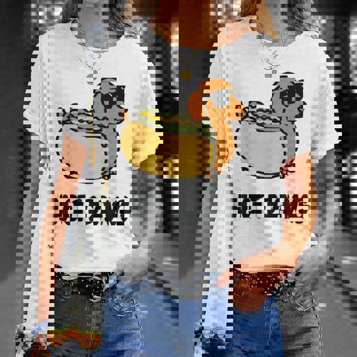 面白い犬 ホットドッグ 食通 駄洒落ギフト 男性 女性 キッズ 男の子 女の子 Tシャツ 彼女への贈り物