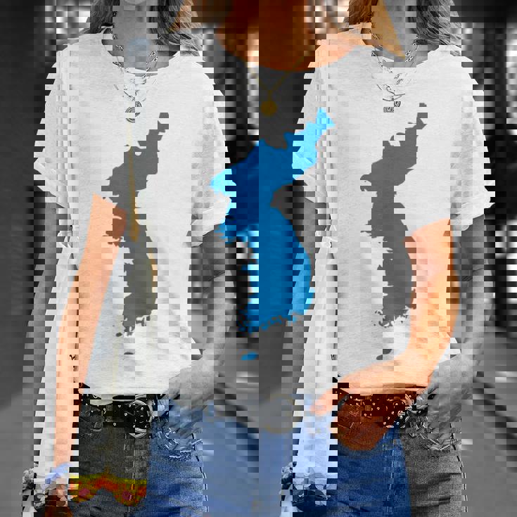 韓国統一旗、韓国統一地図 Tシャツ 彼女への贈り物