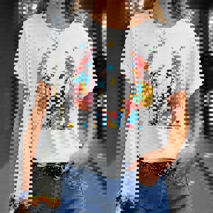 鮮やかな犬のアート スプラッシュカラー 抽象画 Tシャツ 彼女への贈り物