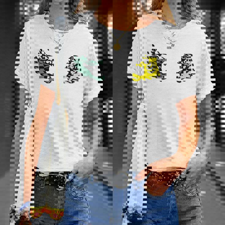 龍 虎 対決 和風キャラクターアート デフォルメポップデザイン Tシャツ 彼女への贈り物