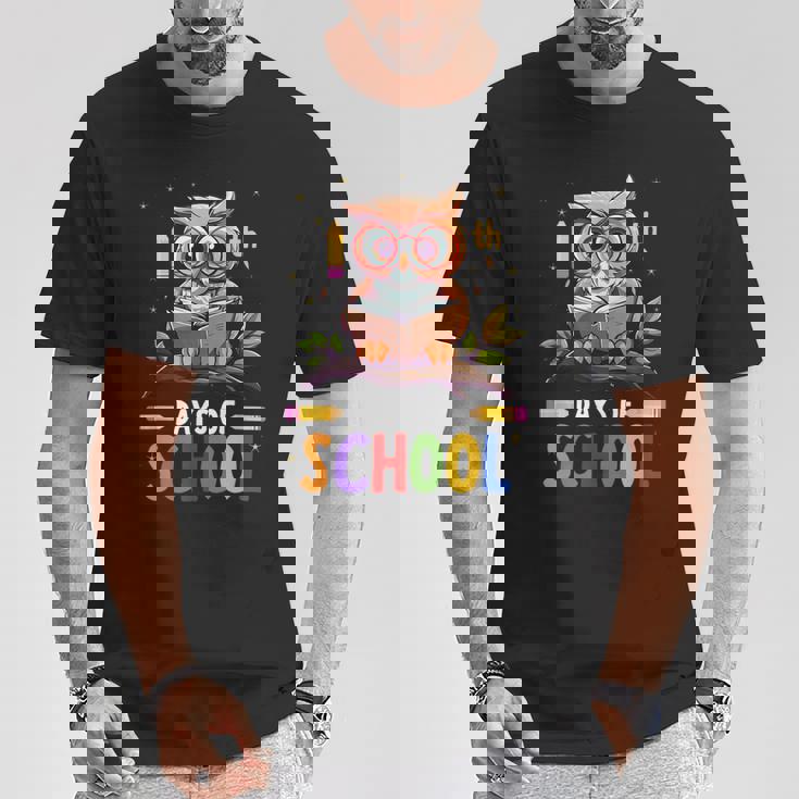 100Th Days Ofchool Owls 鳥 学生 100日間の学校 Tシャツ 面白い贈り物