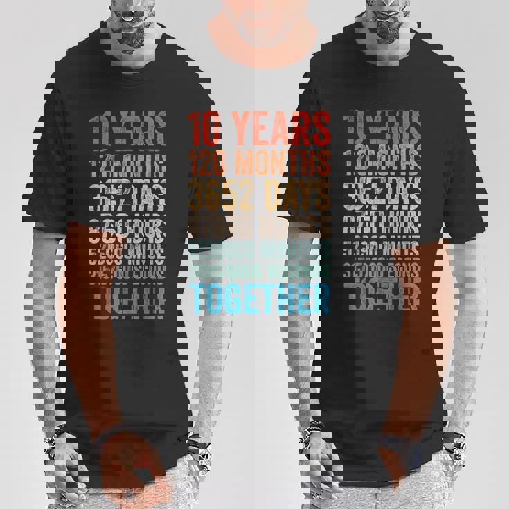 10年目の記念日 彼 彼女 カップル 10回目の結婚 Tシャツ 面白い贈り物
