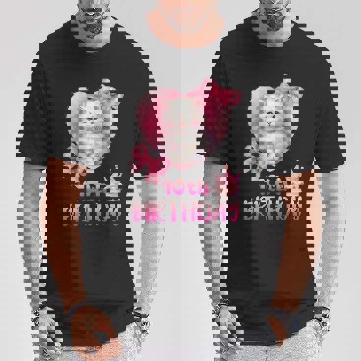 10歳の誕生日 ピンク かわいい 猫 Tシャツ 面白い贈り物