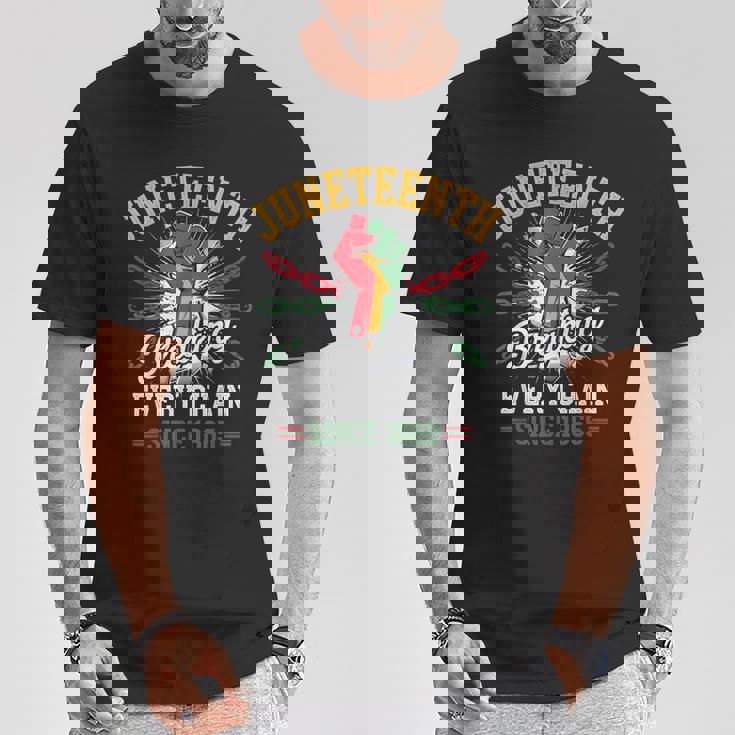 1865年以来、すべてのチェーンを破る 女性 男性 Junenth Freedom Tシャツ 面白い贈り物