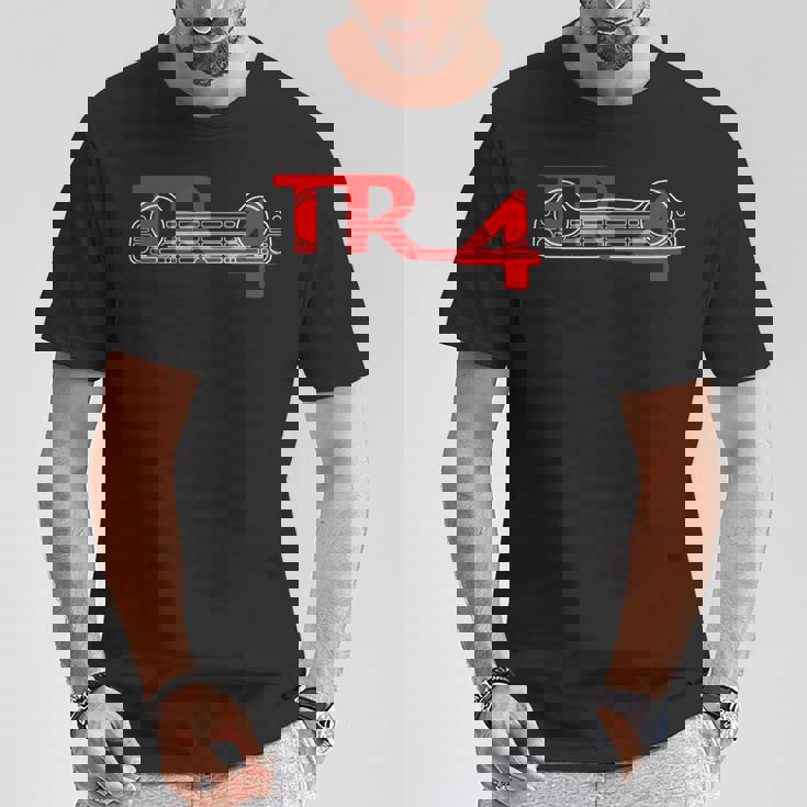 1960年代トライアンフ Tr4クラシック英国カーグリルとエンブレム。 Tシャツ 面白い贈り物