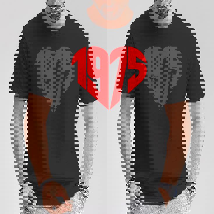1975 ハート ヴィンテージ 1975年製 ハート型 愛 50歳の誕生日に Tシャツ 面白い贈り物