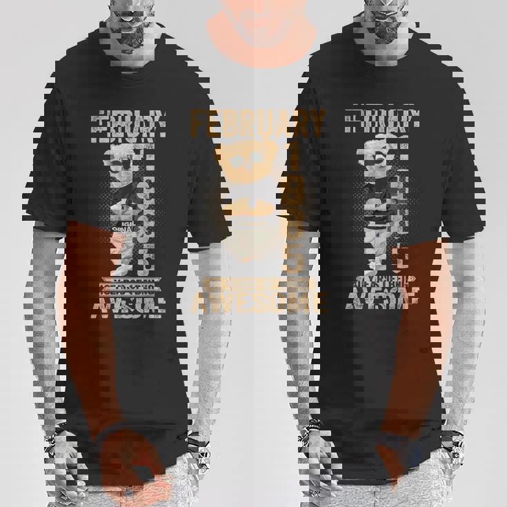 1985年2月40歳の誕生日男性と女性のための素晴らしいテディベア。 Tシャツ 面白い贈り物