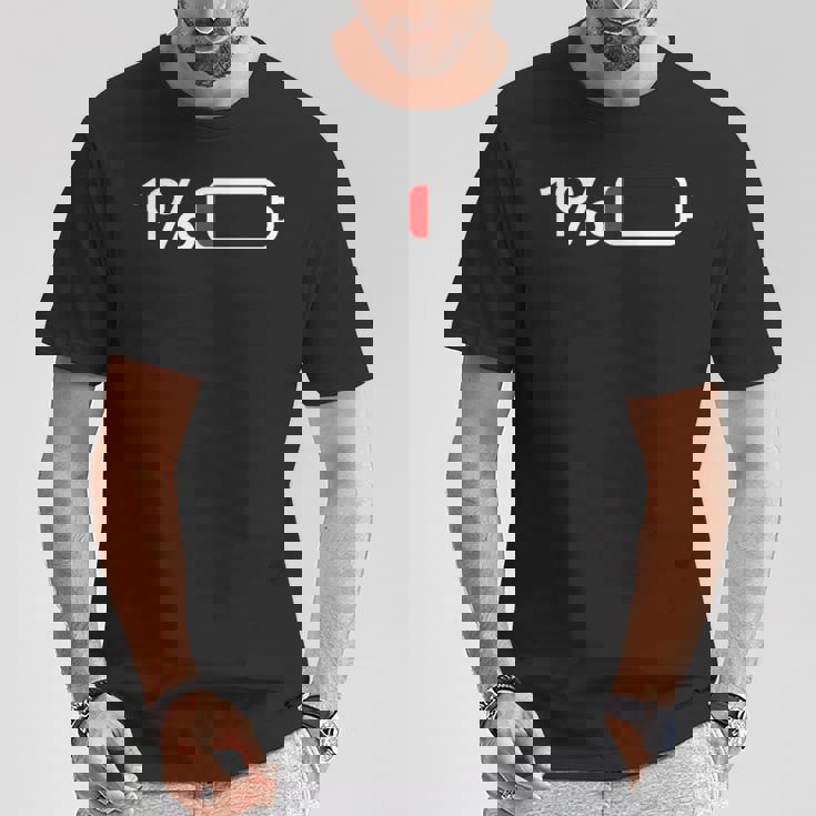 1バッテリー – 1バッテリー I 面白い 低エネルギーパーセント Tシャツ 面白い贈り物