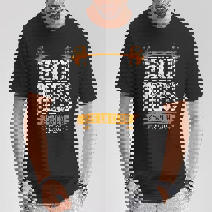225ポンド ベンチプレス クラブ ベンチプレス ジム ワークアウト Tシャツ 面白い贈り物