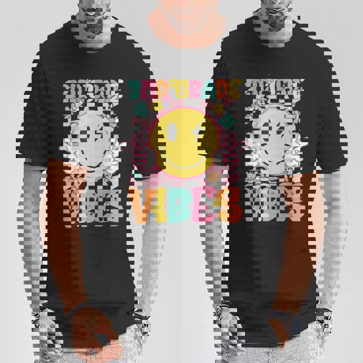 2年生 バイブス スマイルフェイス 新学期 2年生 Tシャツ 面白い贈り物