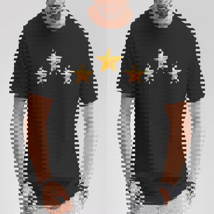 3つの黄金の星 Tシャツ 面白い贈り物
