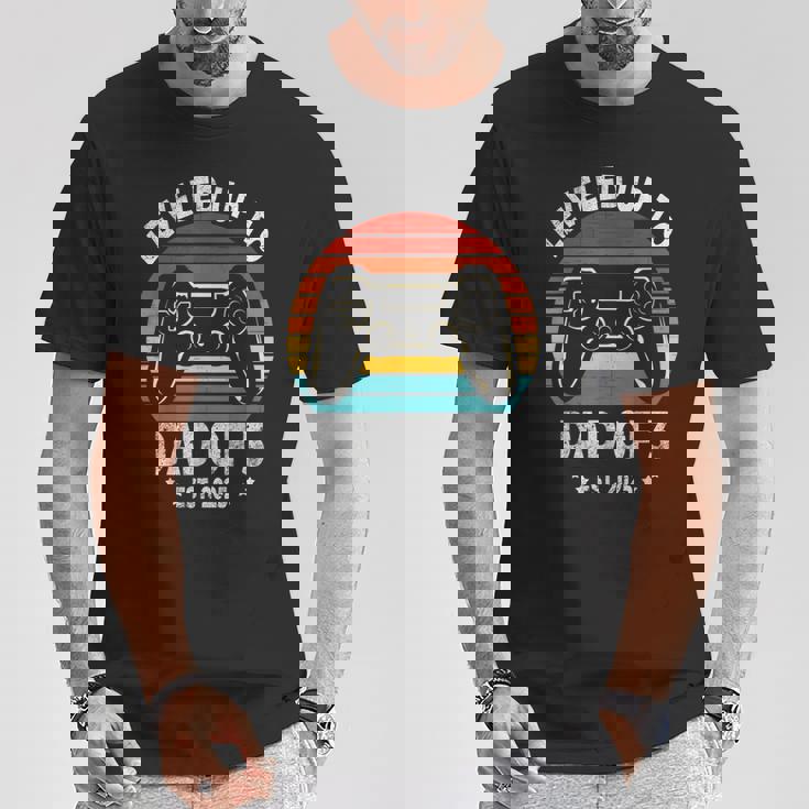 3人のお父さんにレベルアップ 再び3人のパパ 2025 父の日 Tシャツ 面白い贈り物