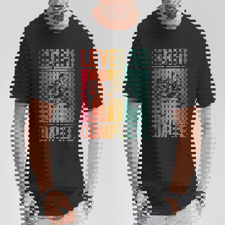 50歳 誕生日 男の子 男 レベル コンプリート 50歳 Tシャツ 面白い贈り物