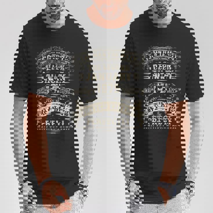 50歳 誕生日プレゼント 男性用 1975年1月 50歳の誕生日 Tシャツ 面白い贈り物