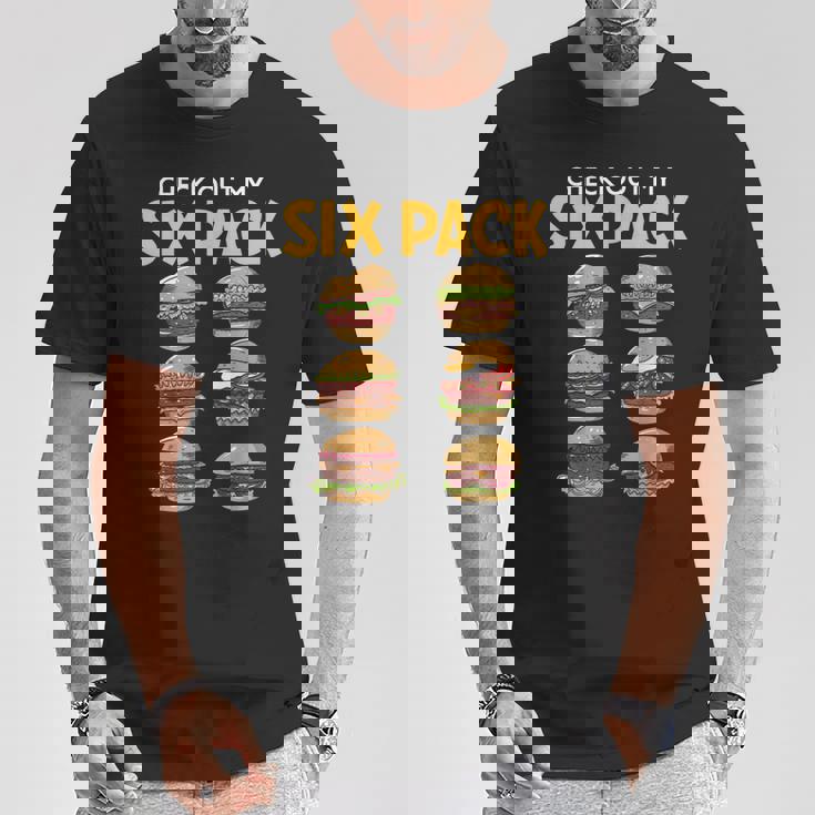 6パック バーガー Tシャツ 面白い贈り物