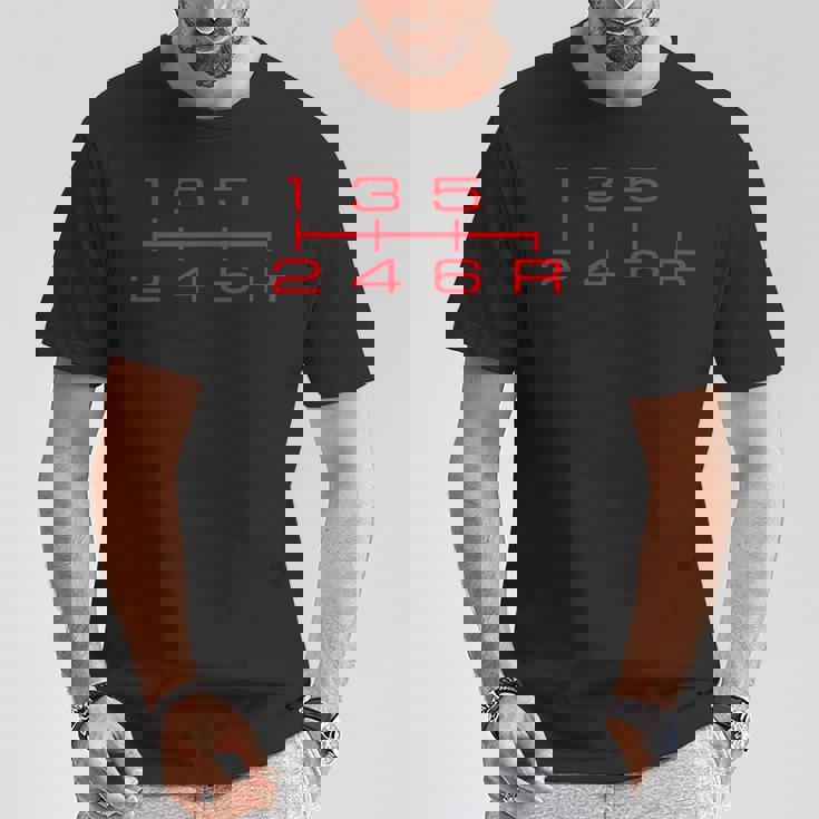 6速シフトノブシャツ マニュアルカーラバー Tシャツ 面白い贈り物