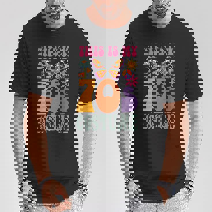 70年代ディスコ衣装 男女兼用 Peace Love ヒッピーコスチューム Tシャツ 面白い贈り物