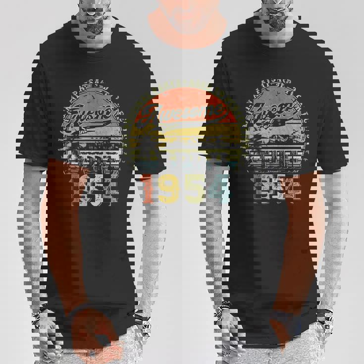 70歳 誕生日プレゼント 男性用 1954年4月 誕生日 ヴィンテージ Tシャツ 面白い贈り物