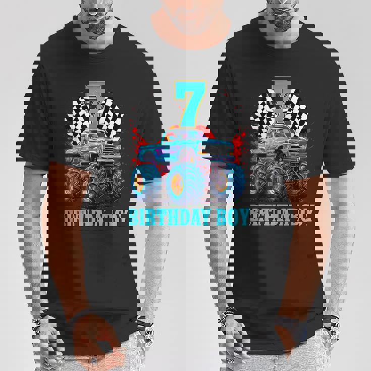 7歳 7歳の誕生日 男の子 モンスタートラック 車 Tシャツ 面白い贈り物