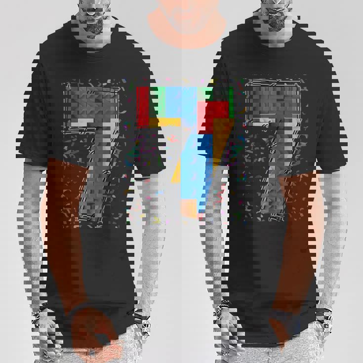 7歳 ブロック 建物 マスタービルダー 7歳の誕生日 男の子 Tシャツ 面白い贈り物