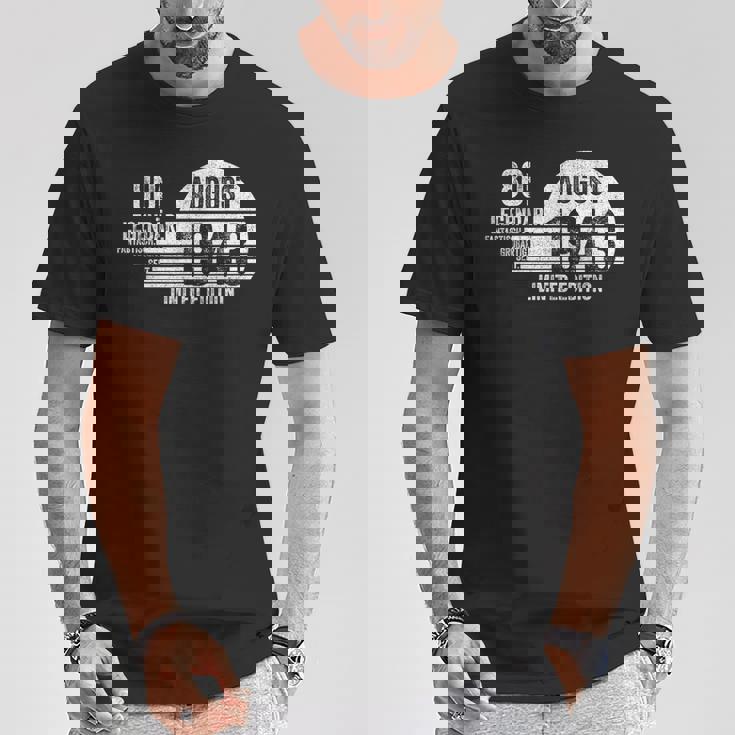 80歳の誕生日 メンズギフト 80歳 女性用 80年 8月 1943 Tシャツ 面白い贈り物