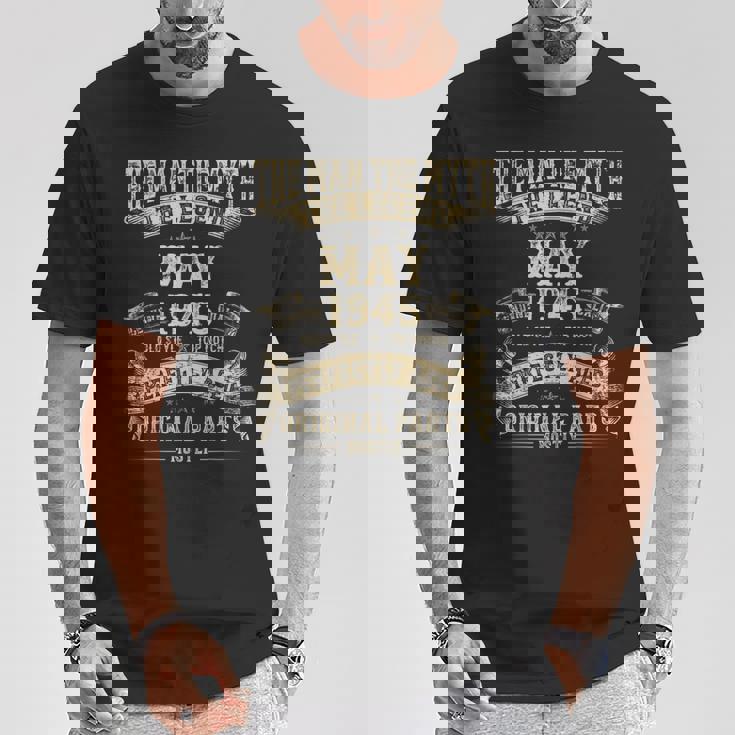 80歳の誕生日プレゼント 男性神話 1945年5月 Tシャツ 面白い贈り物