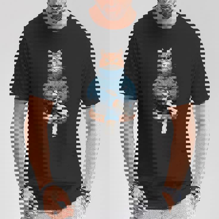 A Cozy Cat Wear Aweater And お揃い パンツ Tシャツ 面白い贈り物