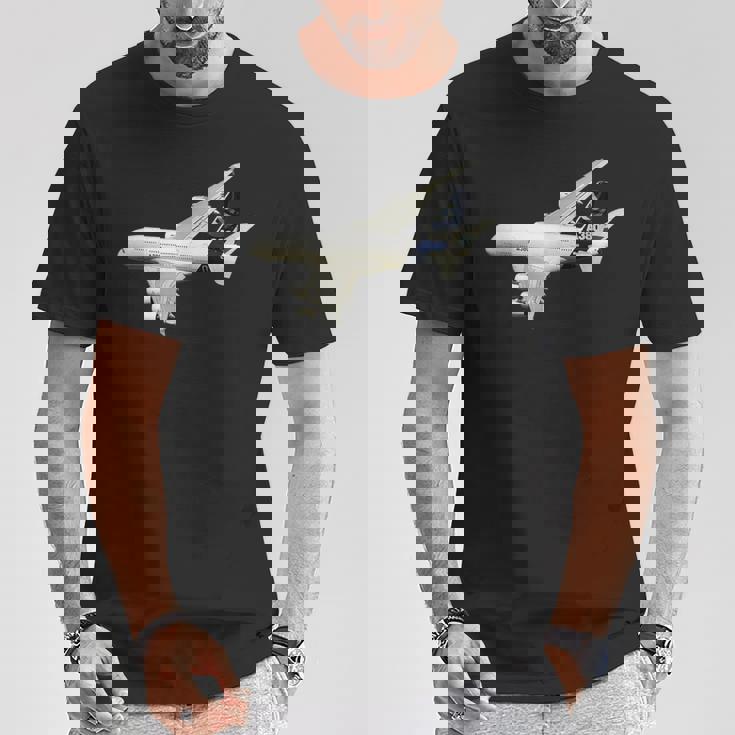 A380旅客機、航空会社、ジェット機、飛行機 Tシャツ 面白い贈り物