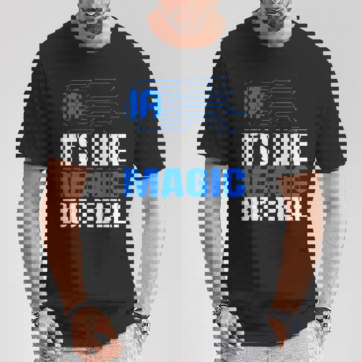 Aiマジック リアルロボットテック 未来 デジタルマインド Tシャツ 面白い贈り物