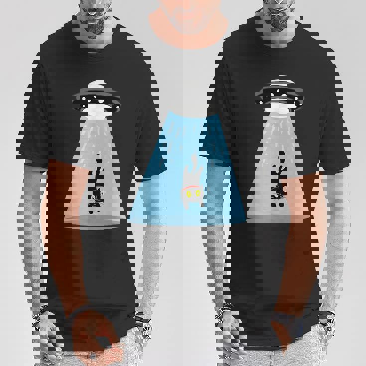 Alien Cat Abduction Ufo Cat Alien Abduction Tシャツ 面白い贈り物