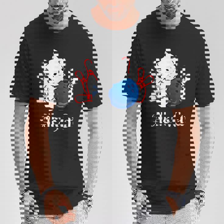 Alley Cat ボーリングtシャツ Tシャツ 面白い贈り物