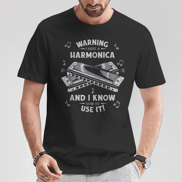 Armónica Advertencia I Have A Armónica Camiseta unisex Regalos divertidos