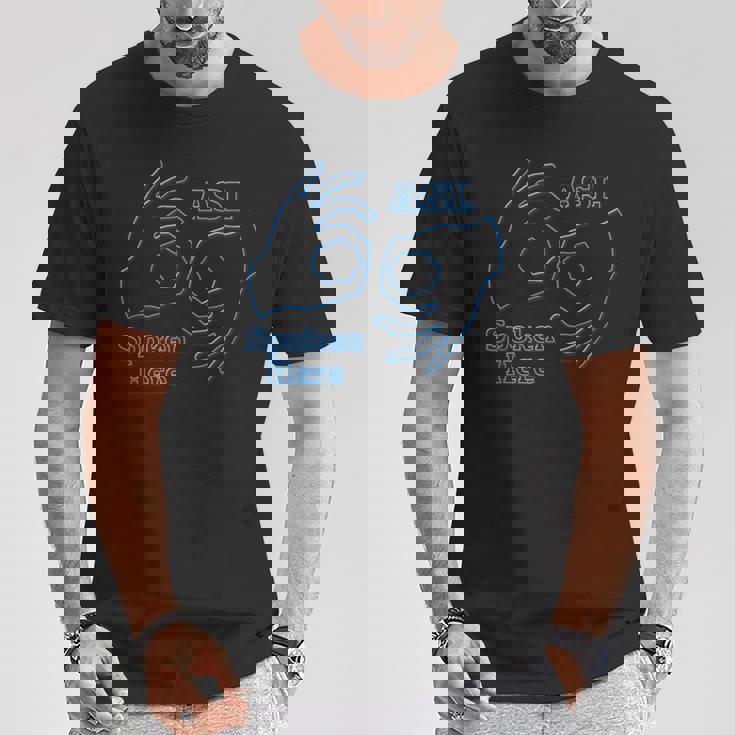 Asl アメリカ手話 Aslpoken Hear Tシャツ 面白い贈り物