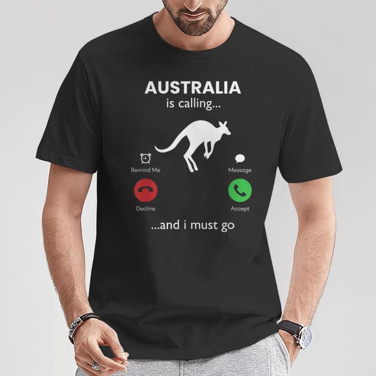 Australia Está Llamando Australia Divertida Camiseta unisex Regalos divertidos