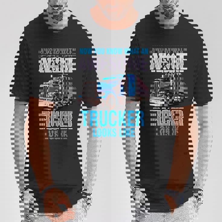 Awesome Trucker セミトラックドライバー ビッグリグ トラッカー Tシャツ 面白い贈り物