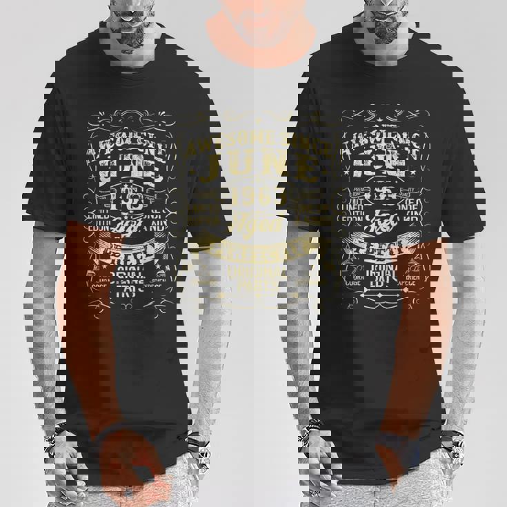 Awesomeince June 1963 Year Of Birth Birthday 1963Intage Tシャツ 面白い贈り物