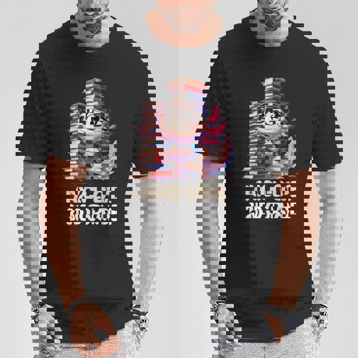 I Axo Love 2Nd Grade Axolotl 新学期読書 Tシャツ 面白い贈り物