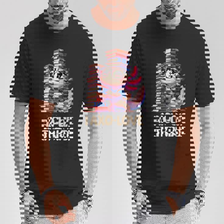 I Axo Love 5Th Grade Axolotl 新学期読書 Tシャツ 面白い贈り物