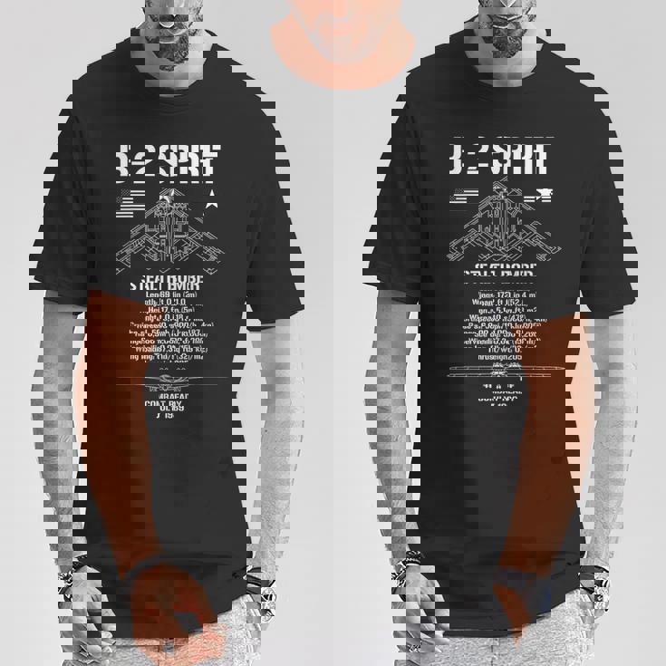 B-2Pirittealth Bomberpecs ミリタリーエアクラフトb2 Tシャツ 面白い贈り物