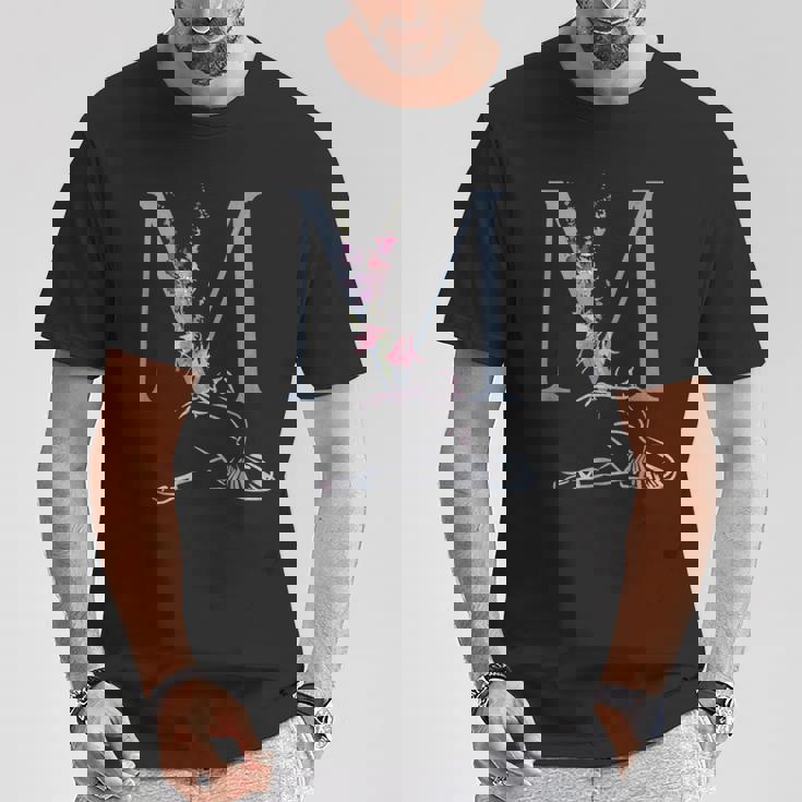 Balla バレリーナ イニシャル 名 M ダンス モノグラム バレエ Tシャツ 面白い贈り物