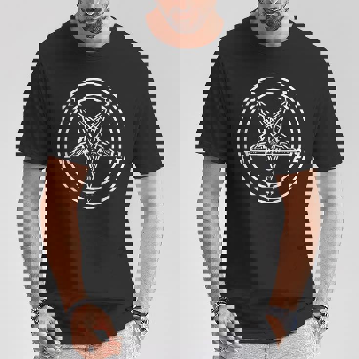 Baphomet De Pentagrama Para Hombre Diseño De Pentagrama Invertido In Mangas Camiseta unisex Regalos divertidos