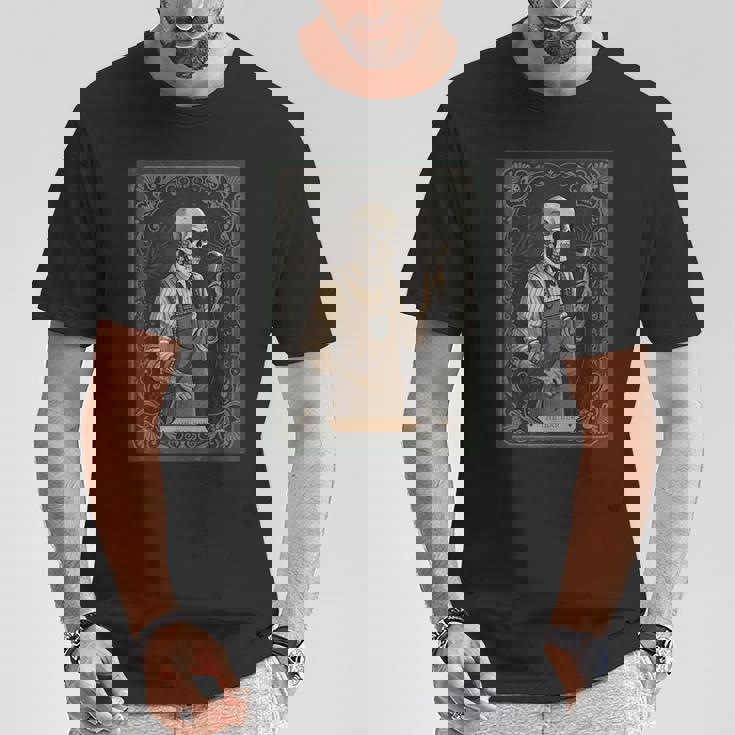 The Barber タロットカード ゴシック スケルトン 散髪店 ハロウィン Tシャツ 面白い贈り物