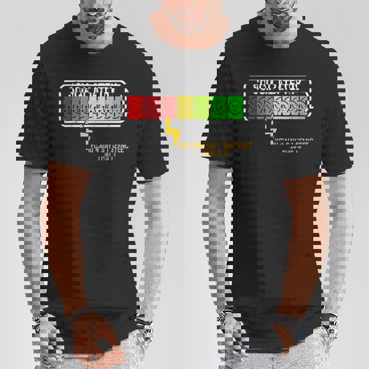 Bateríaocial Divertida Introvertida Charlaocialocialización Camiseta unisex Regalos divertidos