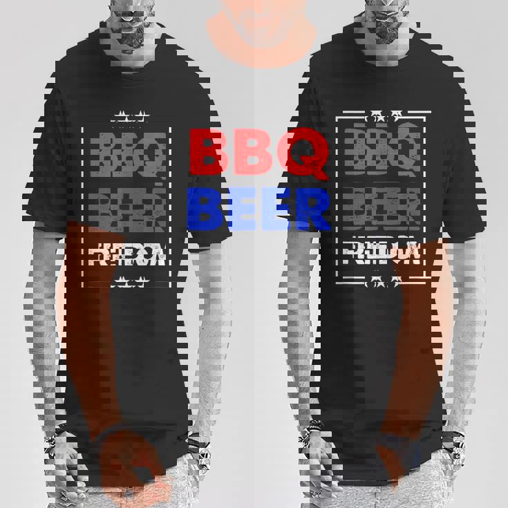 Bbq Beer Freedom シャツ Tシャツ 面白い贈り物